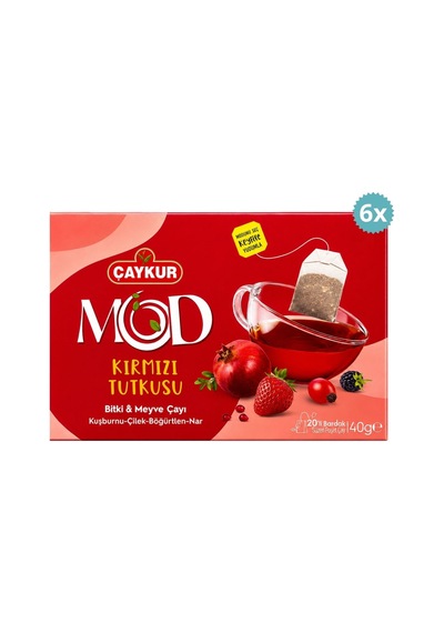 Çaykur Mod Kırmızı Tutkusu Süzen Poşet Çay 40 G X 6 Adet
