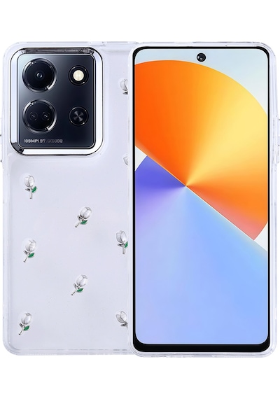 Nihcase İnfinix Note 30 5g Kılıf Kutup Simli Glitter Lale Desenli Kapak
