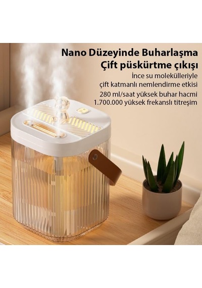 Ally Aquabreeze 2000 Çift Buharlı 2l Ev Tipi Hava Nemlendirici, Şeffaf