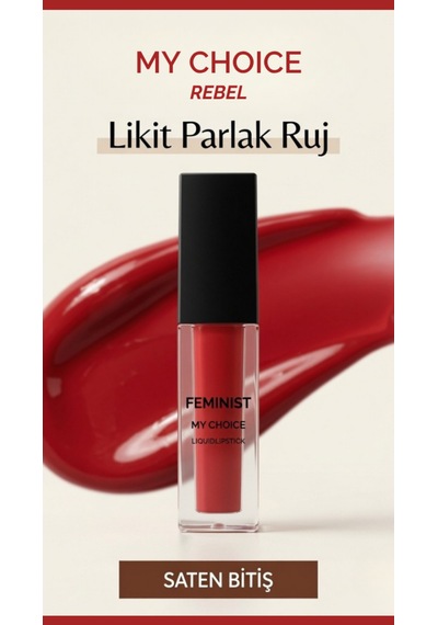 Kremsi Dokulu, Kadife Bitişli-parlak Yoğun Pigment, Gün Boyu Kalıcı Kırmızı