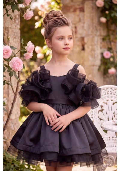 Kent Of Kids Kız Çocuk Abiye Siyah Saten Kat Kat Kabarık Prenses Volanlı Abiye Elbise 5-10 Yaş Kent Of Kids Kız Çocuk Abiye Siyah Saten Kat Kat Kabarık Prenses Volanlı Abiye Elbise 5-10 Yaş