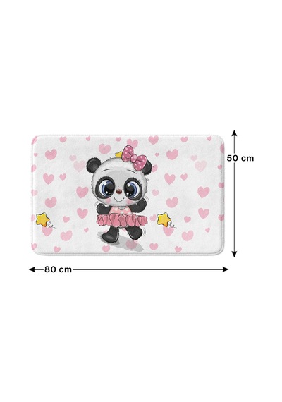 Sevimli Tasarımlı Mikrofiber Banyo Paspası, Kaymaz Taban, Makinede Yıkanabilir 50x80 Çok Renkli