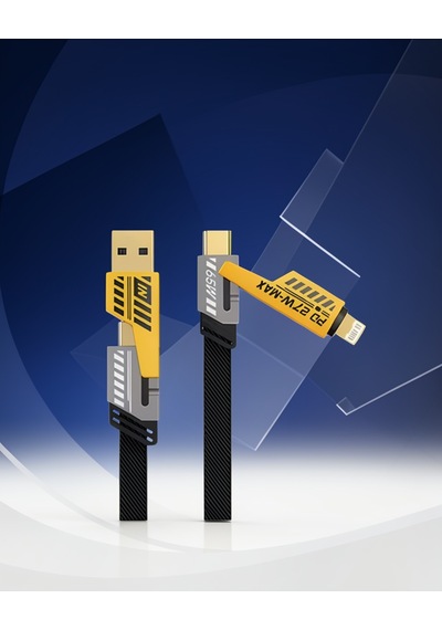 Dönüştürülebilir 4 Başlıklı Hızlı Şarj Kablosu 1.2m 65w