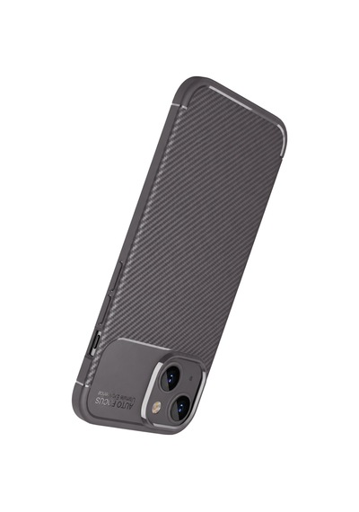 Apple Uyumlu iPhone 15 Kılıf Auto Focus Karbon Kapak - Gri