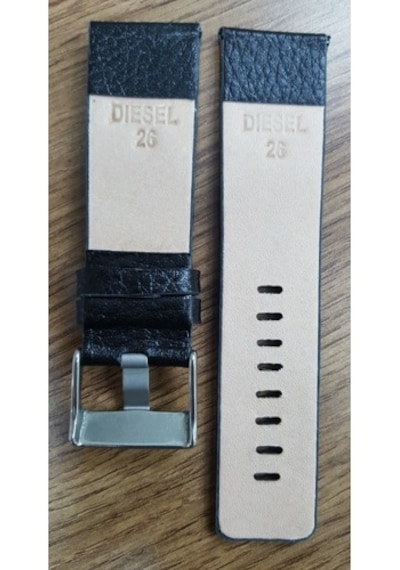 Diesel Siyah Hakiki Deri Saat Kayışı Kordonu 26 Mm
