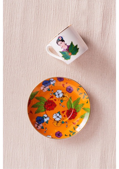 Karaca  Frida Kahve Fincanı Ve Tabağı Turuncu 90 Ml