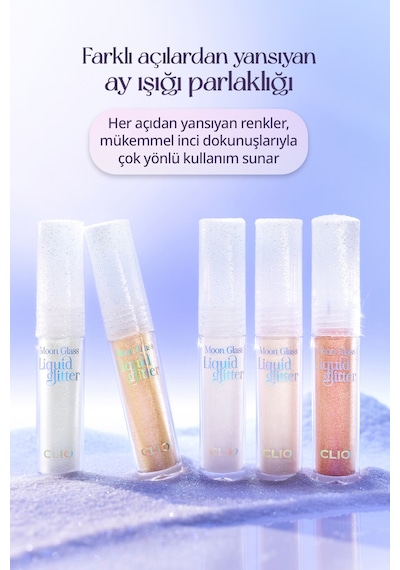 Clio Moon Glass Liquid Glitter Sweet Cloud 04 Pink Spread