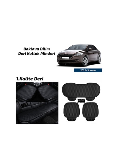 Peugeot 301 2012 Sonrası Siyah Deri Oto Koltuk Minderleri