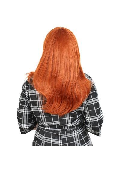 Düz Perçemli Orta Boy Fiber Sentetik Peruk / Bakır - Zmff-713760 Renkli
