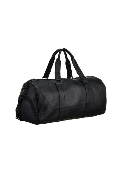 Westpolo Unisex Vegan Deri Seyahat, Spor Çantası - 7039es Siyah