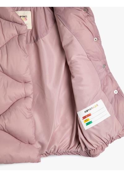 Koton Şişme Yelek Dik Yaka Fermuarlı Cepli Pembe 4skg20017aw Gülkurusu