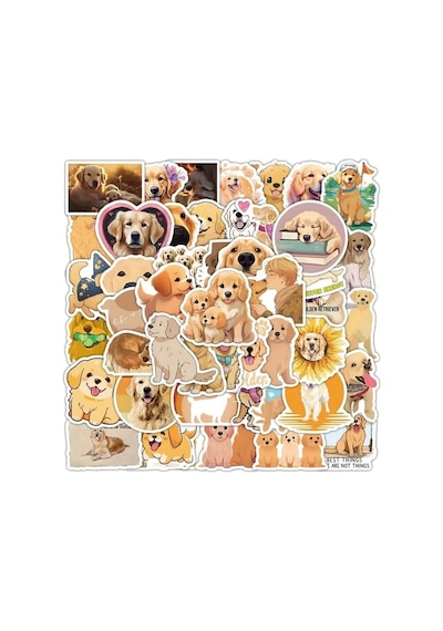 50'li Sevimli Köpekler Sticker Set Laptop Notebook Tablet Sticker Seti