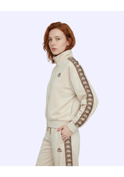 Kappa 222 Banda Alber Full Zip Kadın Bej Regular Fermuarlı Eşofman Üstü