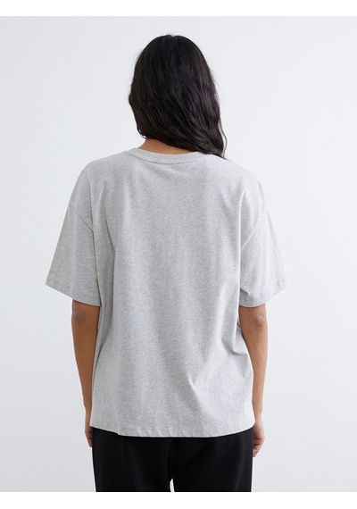 Lcw Modest Gri Bisiklet Yaka Oversize Kadın Tunik