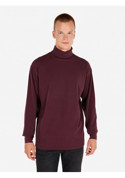 Colin's Colins Normal Kesim Balıkçı Yaka Mor Erkek Uzun Kol Tişört Cl1066054 Mor