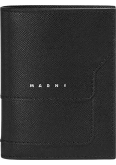 Marni Bifold Saffiano Deri Cüzdan, Şık Ve Kompakt Tasarım Siyah