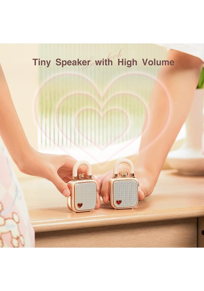 Love-lock Bluetooth Hoparlör, Küçük Taşınabilir Müzik Kutusu, Kablosuz Stereo Eşleştirme, Retro Ses Kutusu, Sevimli Masaüstü Dekorasyonu, Kızlar İçin, Pembe