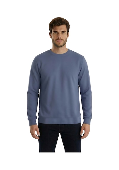 Goffra Erkek Focus Esnek Kumaş Yumuşak Dokulu Günlük Sweatshirt Mavi M401-r0342-03 Mavi