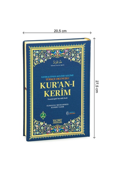 Satır Arası Kelime Kelime Türkçe Okunuşlu Mealli Kuranı Kerim - Rahle Boy - Lacivert