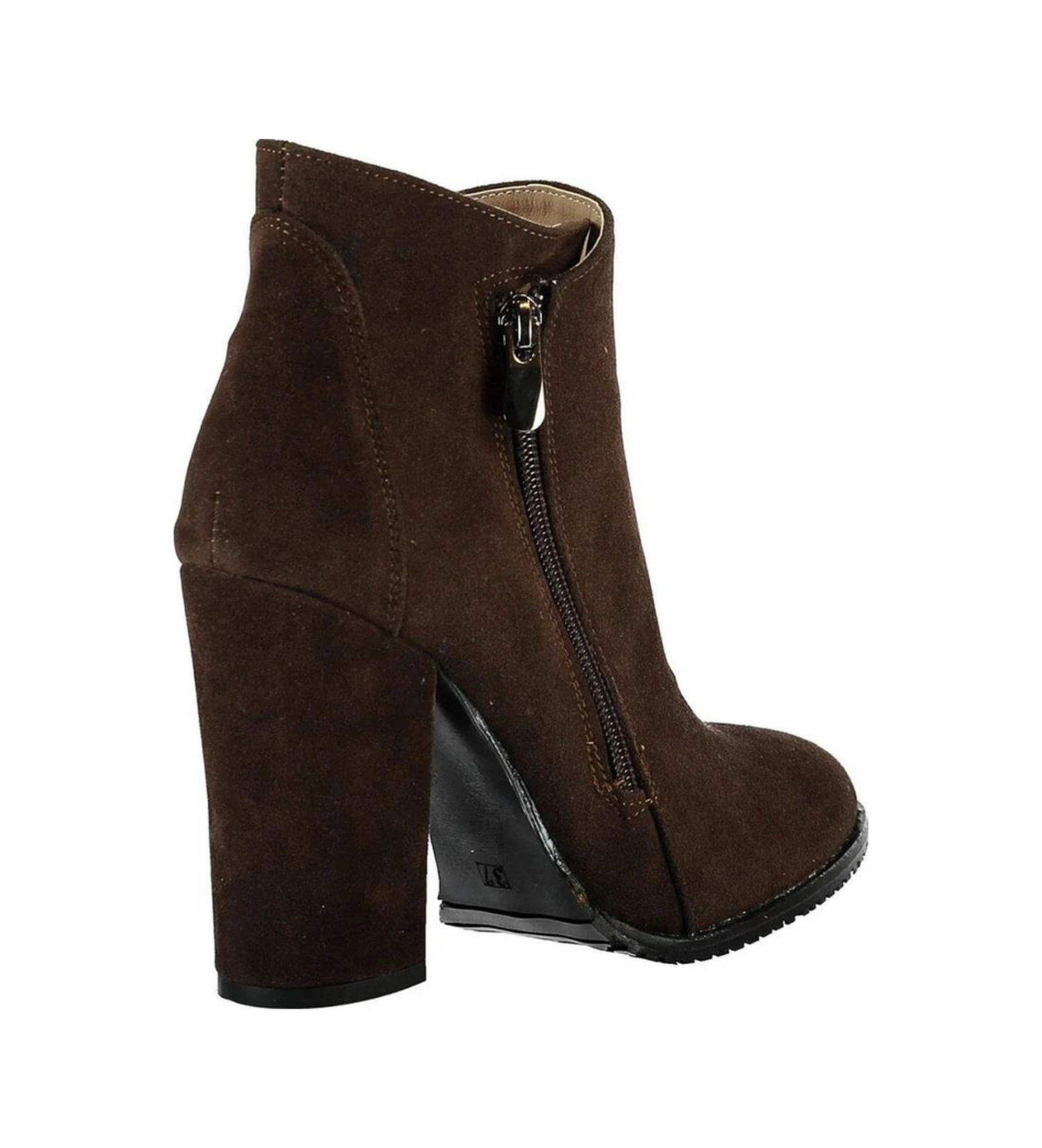 Fox Shoes A922640802 Kahverengi Süet Kalın Topuklu Kadın Bot Kahverengi-süet