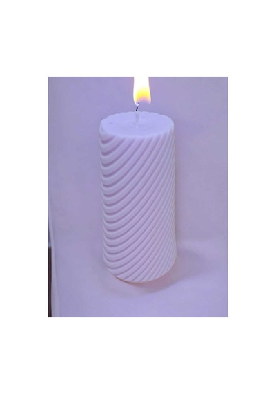 Spiral Desenli Silindir Soya Mum Doğal El Yapımı Pembe - 714839259 Pembe