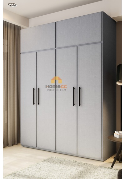 Gri Kumaş Desenli Yapışkanlı Kaplama Pvc Folyo 120 Cm Mobilya, Duvar, Dekoratif Kullanım - Kf642 120 X 350 Cm
