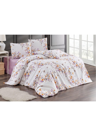 Tek Kişilik Nevresim Takımı 160x220cm 2 Yastık Kılıfı Lastikli Çarşaflı 100x200+30 Turuncu