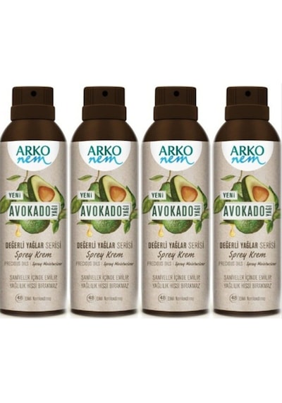 Arko Nem Değerli Yağlar Avokado Sprey Krem 4 x 150 ML