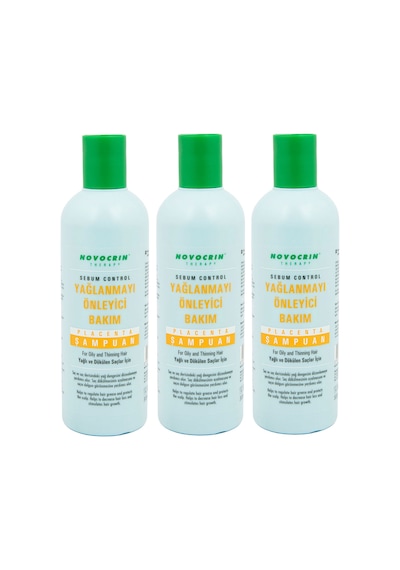 Novocrin Placenta Yağlı ve Dökülen Saçlar Şampuan 3 x 300 ML