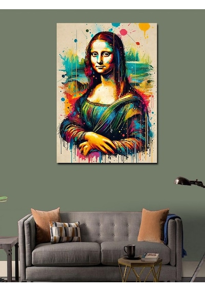 Kanvas Tablo Renk Patlamasıyla Mona Lisa 100cmx140cm