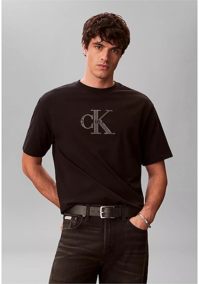 Calvin Klein Lv04rf819g Elevated Monologo Erkek Tişört Siyah