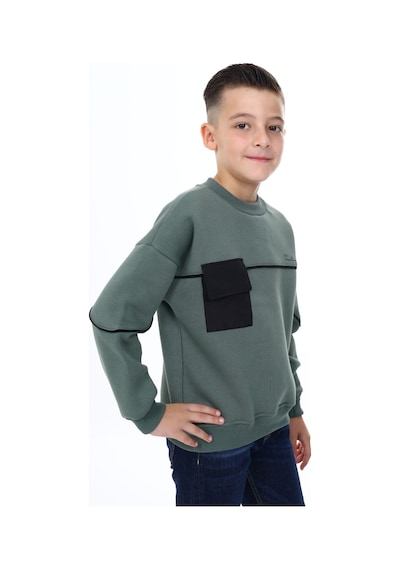 Toontoy Kids Toontoy Erkek Çocuk Relax Fit Bisiklet Yaka Parçalı Baskılı Sweatshirt - Cep Detaylı & 2 İplik Yeşil Toontoy Kids Toontoy Erkek Çocuk Relax Fit Bisiklet Yaka Parçalı Baskılı Sweatshirt - Cep Detaylı & 2 İplik Yeşil