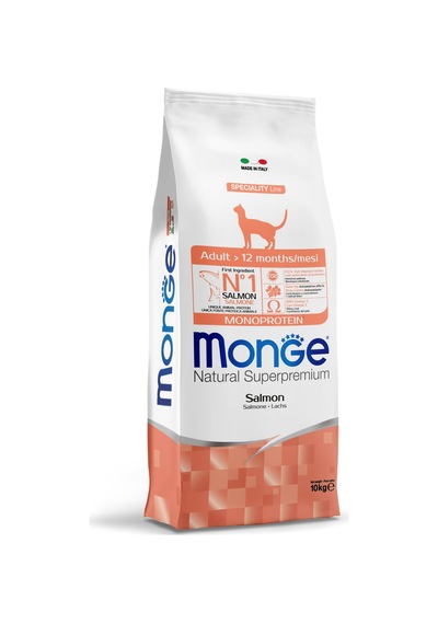 Monge Adult Tek Proteinli Somonlu Yetişkin Kedi Maması 10 Kg