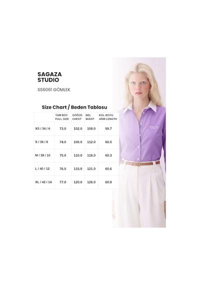 Sagaza Studio Ss6061 Kadın Gomlek Lila