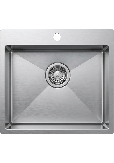 Livinox 40x45 Aynalı Tek Gözlü Pollisajlı Tezgah Üstü Paslanmaz Çelik Eviye Inox