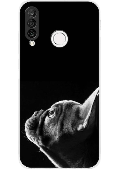 Huawei P30 Lite İle Uyumlu Köpek 1 Kamera Korumalı Şeffaf Kılıf Şeffaf