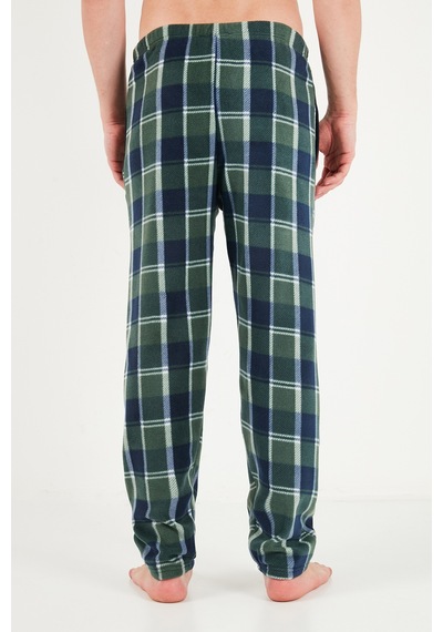 Buratti Lastikli Bel Düz Paça Yumuşak Dokulu Polar Pijama Altı Erkek Pijama Altı 6098001 Yeşil