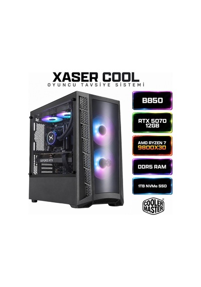Xaser Cool X290 R7-9800X3D 16 GB 1 TB SSD 12 GB RTX50700 Dos Masaüstü Oyuncu Bilgisayarı