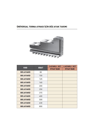 Fett 100mm Bison 3 Ayaklı Set Düz Ayak Takımı