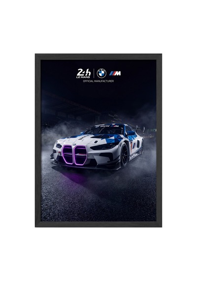 Bmw M4 Siyah Ahşap Çerçeveli Poster, Dekoratif Araba Duvar Tablosu