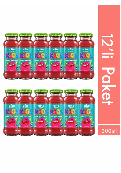 12'li Kids Organik Elma-çilek-limon Meyve Suyu 200 Ml