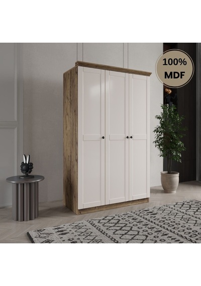 Dali 3 Kapılı Mdf Country Gardırop Aytaşı Rengi
