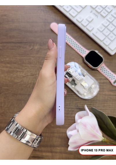 Apple iPhone 13 Pro Max Uyumlu Kamera Korumalı Darbeye Dayanıklı Renk Atmayan Keep Silikon Kılıf Lila