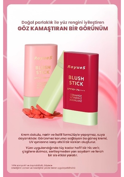 Royues Nemlendiricili Stick Krem Allık 04 Pink