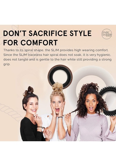 Invisibobble Slim True Black Askılı Paket Saç Lastiği Diğer