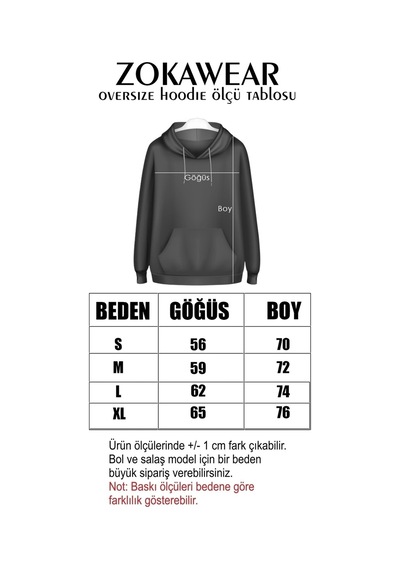 Tarzsokak Oversize Vikings Siyah Hoodie