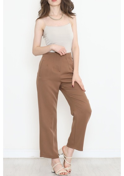 Mokashopin - Beli Pensli Pantolon Kahve - 20857.683. 001