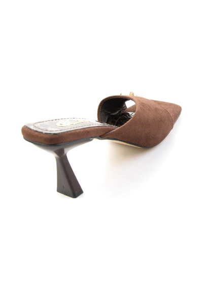 Bambi Kahve Süet Kadın Terlik K04997502472 Kahverengi