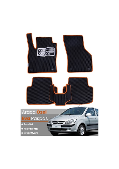 Hyundai Getz 2002-2011 Uyumlu Eva Paspas Tam Set Araca Özel,kolay Montaj,su Geçirmez 151