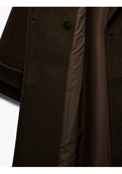 Koton Astarlı Düğmeli Kruvaze Uzun Kollu Oversize Kaşe Kaban Kahverengi 6wak00058ew Kahve Koton Astarlı Düğmeli Kruvaze Uzun Kollu Oversize Kaşe Kaban Kahverengi 6wak00058ew Kahve